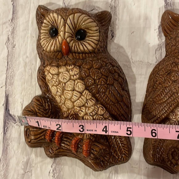 Vintage 70s Owl Pair Set of Two Foam Wall Hangings MCM - Picture 6 of 9